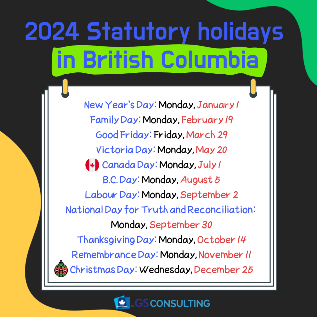 [GS Consulting] Canadian Holidays in 2024 (BC, Ontario) GS Consulting